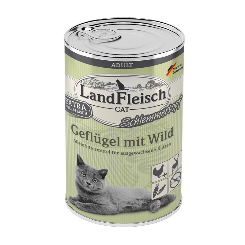 Landfleisch,Lafl.Cat Pot Gefl.+Wild 400gd
