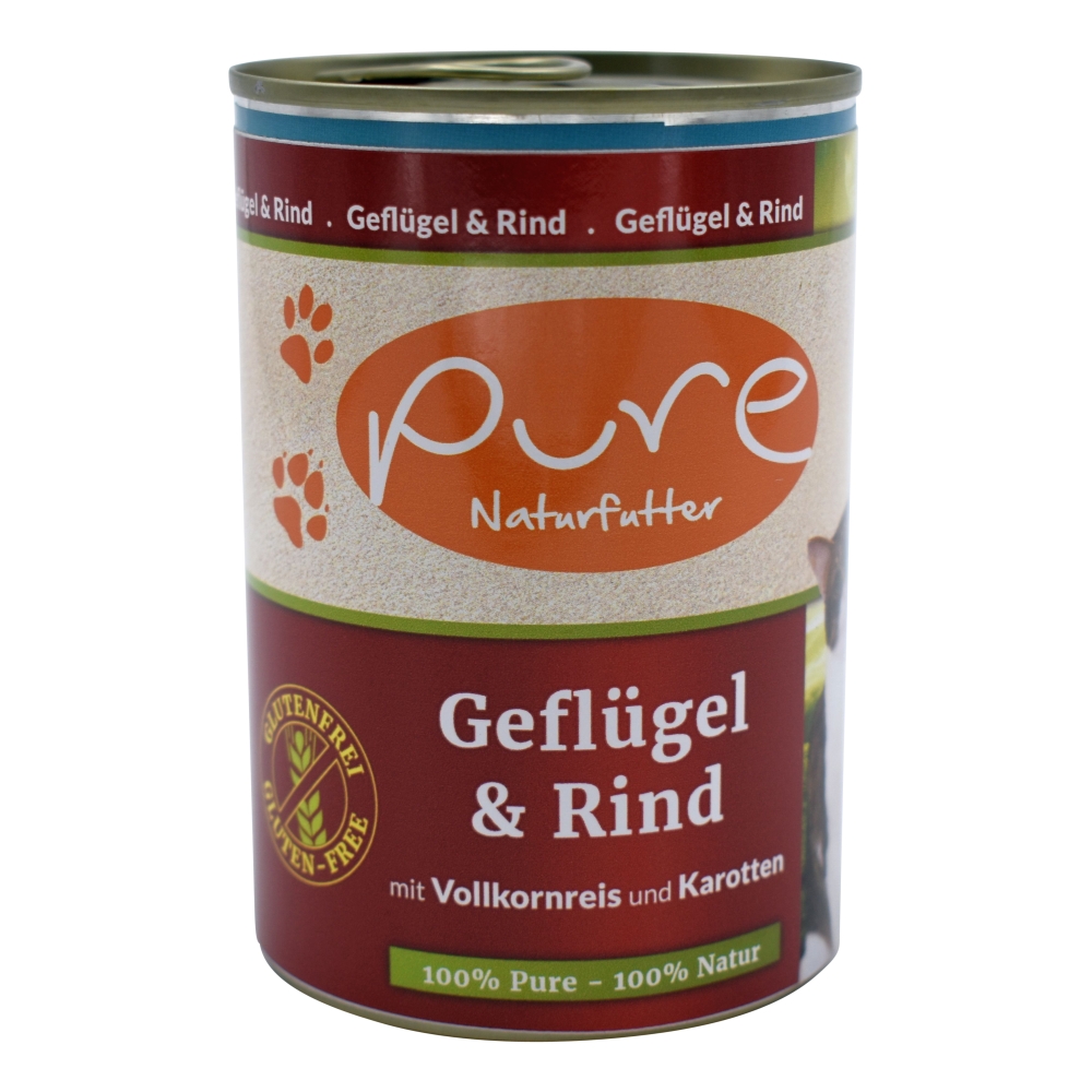 Pure Natural Food, Pure Cat Gefl+Beef Glufr 400gd