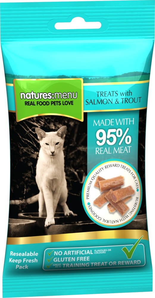 Natures Menu,Nm Cat Snack Lax+Forell 60g