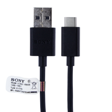 Sony Ucb30 Laddningskabel Usb Till Usb Typ-C 1m Svart