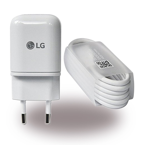 Lg Electronics Mcs-H05 / Mcs-H06 Usb-Adapter / Usb-Laddare + Laddkabel Usb Till Usb Typ C Vit