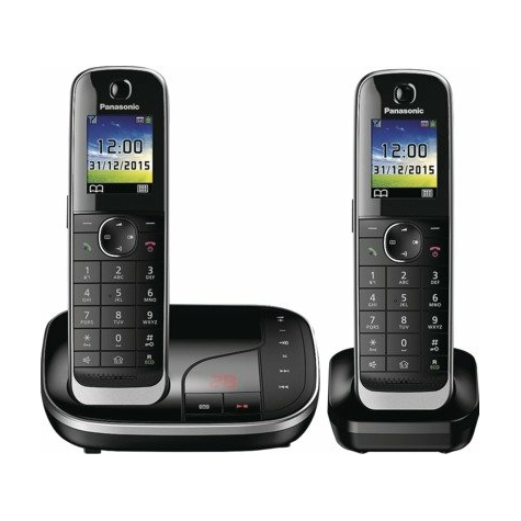 Panasonic Kx-Tgj322gb Trådlös Duo-Dect-Telefon Med Ab, Svart
