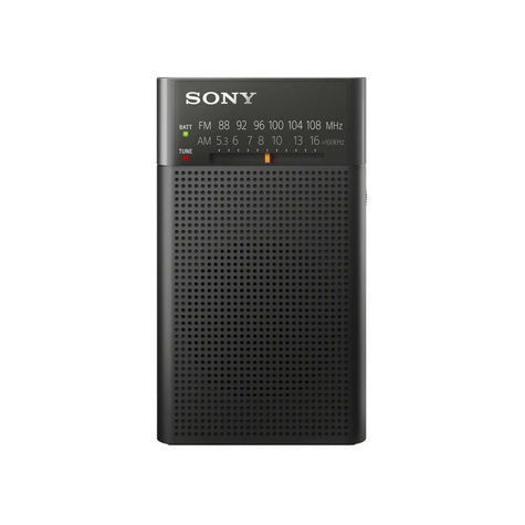 sony icf-p26 praktisk fickradio med högtalare på framsidan, svart