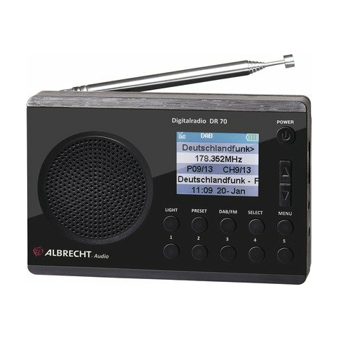 Albrecht Dr 70 Digitalradio, Färgdisplay, 230 V Och Batteridrift