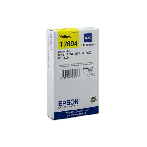 Epson C13t789440 Bläckpatron T7894 Xxl Yellow 4 000 Sidor
