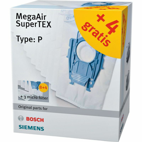 Siemens Vz123fp Megaair Supertex Dammsugarpåse + Filter (8+4) För Vs08
