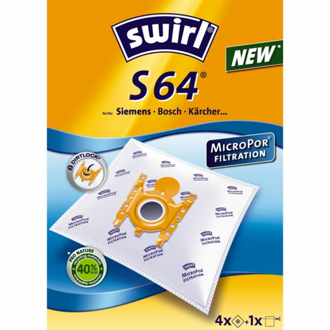 Swirl S 64 Micropor Dammsugarpåse (4 St.)