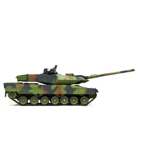 Rc Tank "German Leopard 2a6" Heng Long 1:16 Med Rök Och Ljud Och Metallväxel -2,4ghz