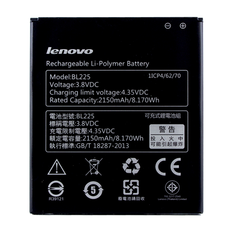 Lenovo Li-Ion Poly Battery Bl-225 S580, A858t, A785e 2750mah