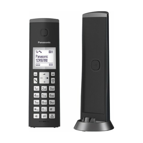 Panasonic Kx-Tgk220gm Matt Svart, Design Dect Telefon
