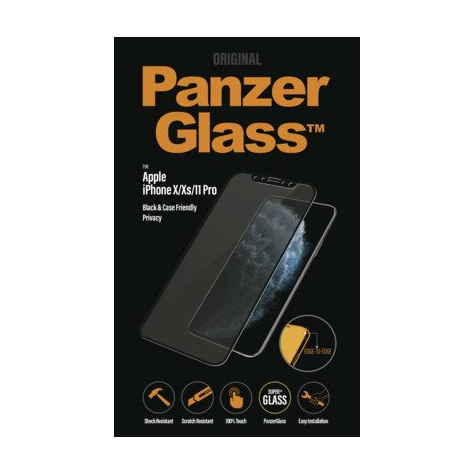 Panzerglass Apple Iphone X/Xs/11 Pro Case Vänlig Integritet Kant Till Kant, Svart