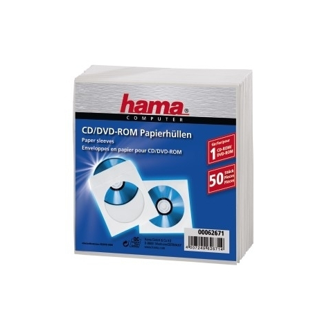Hama Cd-Rom Paper Sleeves 50 - White - 50 Discs - White