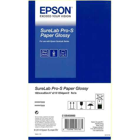 Epson Surelab Pro-S Papper Glossy Bp 4x65 2 Rullar