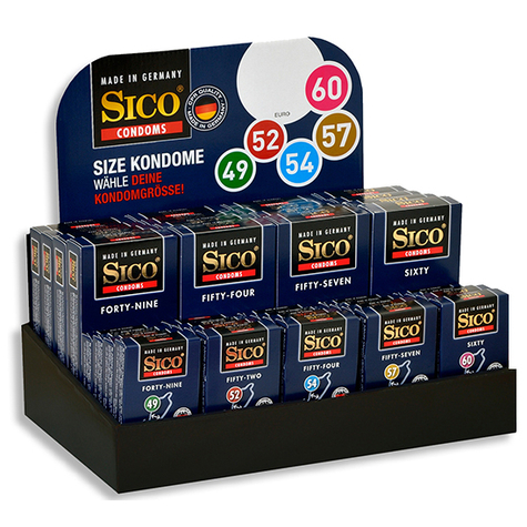 Sico Size Kondomer Display (36 Förpackningar)