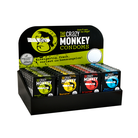 The Crazy Monkey Condom Display W. 32 X 3-Pack.