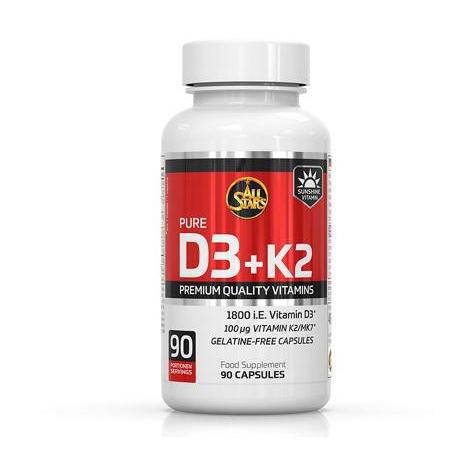All Stars Vitamin D3 + K2, 90 Kapslar Dos