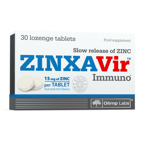 olimp zinxavir immuno zinc, 30 sugtabletter, frukt & mint