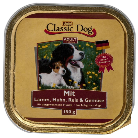 Klassisk Hund,Clas.Dog Lamb-Hu-Rice-Gem150gs