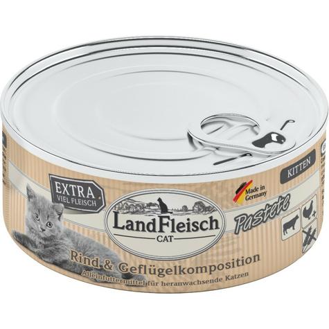 Landfleisch,Lafl.Cat Kitten Beef+Gef.100gd