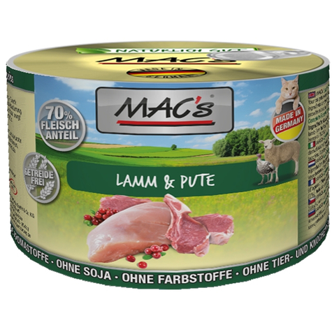 Mac's,Macs Cat Lamb+ Turkey 200 G D