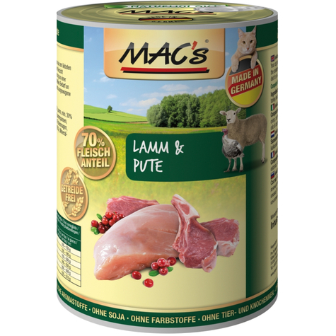 Mac's,Macs Cat Lamb+ Turkey 400 G D