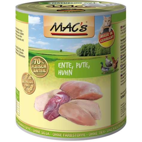 Mac's,Macs Cat Duck-Turkey-Kyckling 800gd