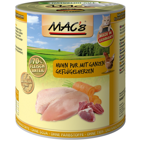 Mac's,Macs Cat Poultry Hearts 800gd