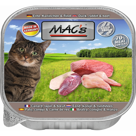 Mac's,Macs Cat Duck-Can+Beef 85gs