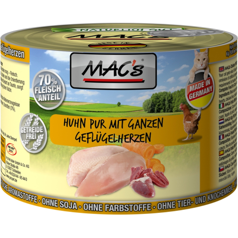 Mac's,Macs Cat Chicken+Paw 200gd