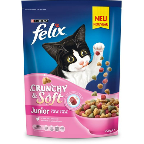 Nestle Cat,Fel.Crunchysoft Jun. Kyckling 950g