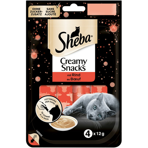 Sheba,Sheba Snack Creamy Beef 4x12g