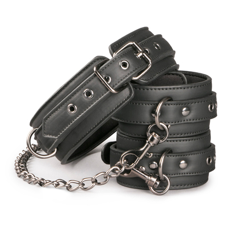 Bondage : Leather Collar With Ankle Cuff