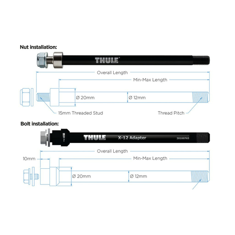 Achsadapter Thule Maxle Trek M12x1,75   