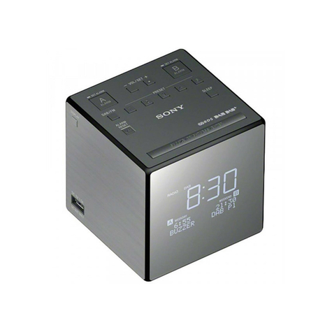 Sony Xdrc1dbp Dab+ Radio Alarm Clock With Charging Function, Silver-Black
