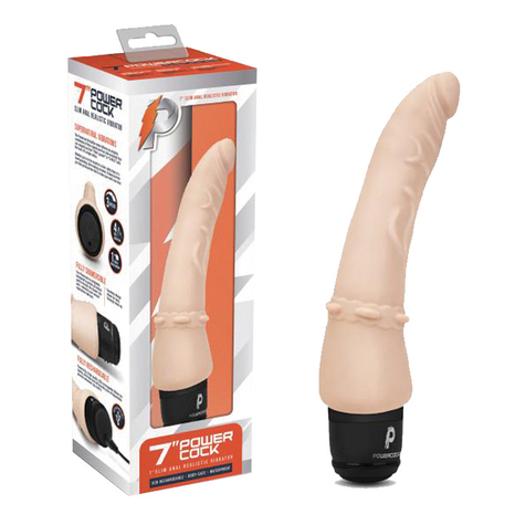 Powercocks 7 Slim Anal Realistisk Vibrator Skin