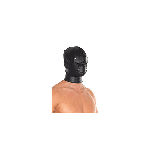 Hood : Leather Full Face Mask With Detachable Blinkers