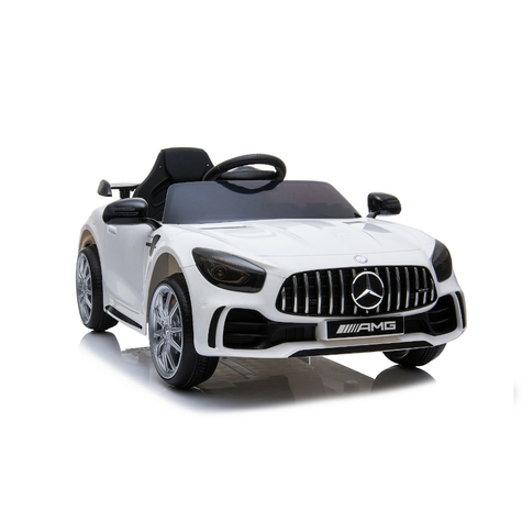 Kinderfahrzeug - Elektro Auto "Mercedes Gt R" - Lizenziert - 12v4,5ah, 2 Motoren- 2,4ghz Fernsteuerung, Mp3, Ledersitz+Eva-Weiss