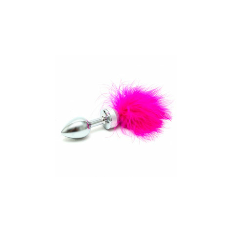 Anal Plug : Small Butt Plug With Pink Feathers