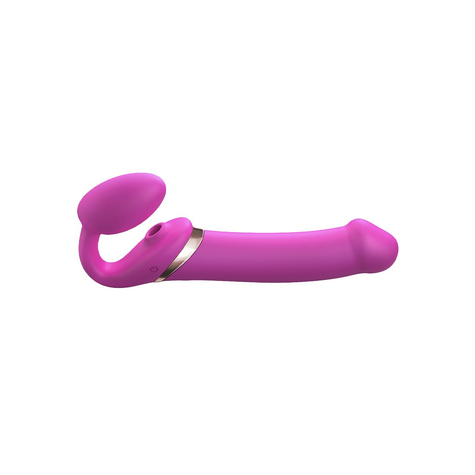 Strap-On-Me - Multi Orgasm - Strap-On Vibrator With Lick Stimulator Size Xl - Pink