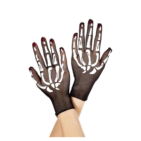 Black Gloves With Skeleton Dib