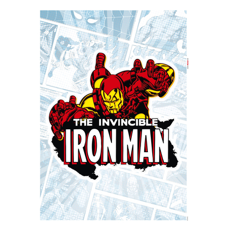 Vägg Tatuering - Iron Man Comic Classic - Storlek 50 X 70 Cm
