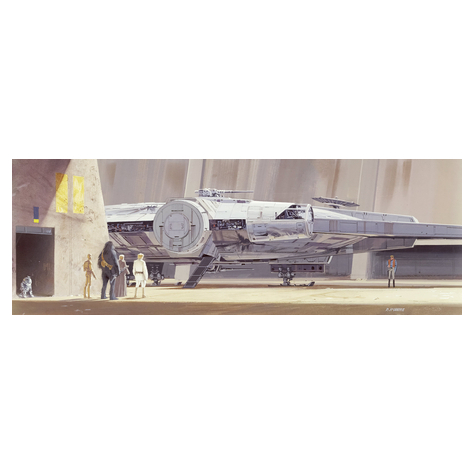 Papperstapet - Star Wars Classic Rmq Milleniumfalcon - Storlek 368 X 127 Cm