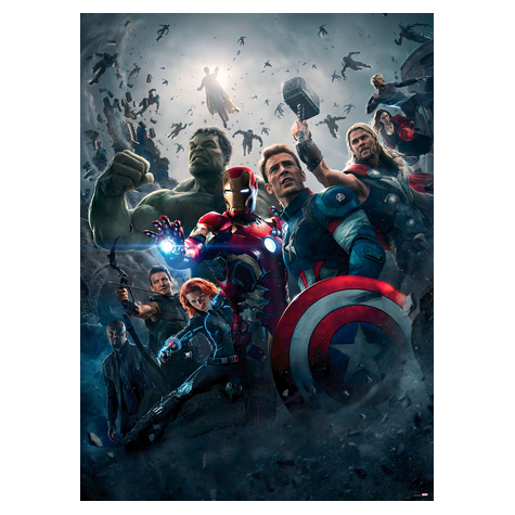 Papperstapet - Avengers Age Of Ultron Movie Poster - Storlek 184 X 254 Cm