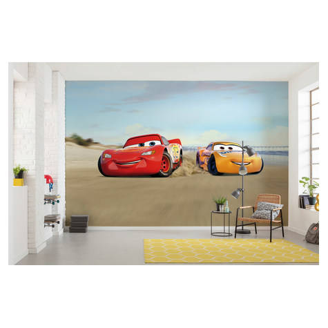 Papperstapet - Cars Beach Race - Storlek 368 x 254 cm