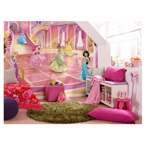 Papperstapet - Princess Glitter Party - Storlek 368 x 254 cm