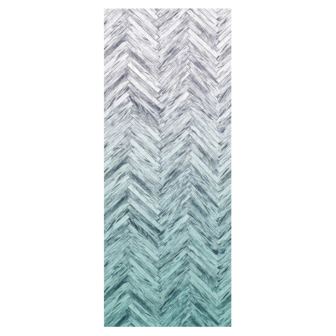 Fototapeter  - Herringbone Mint Panel - Storlek 100 X 250 Cm