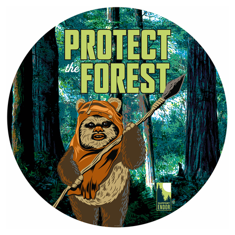 Självhäftande Fototapeter /Vägtatuering - Star Wars Protect The Forest - Storlek 125 X 125 Cm