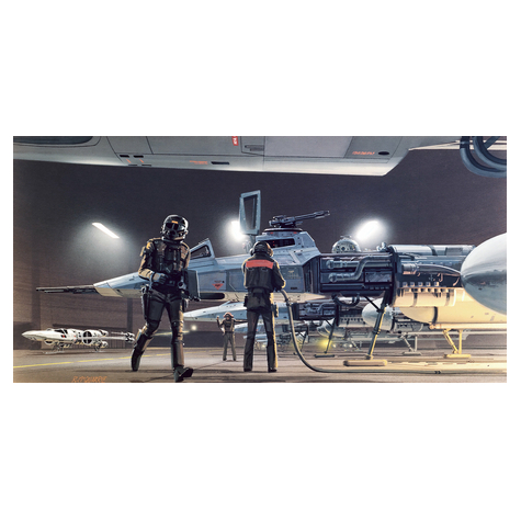 Fototapeter - Star Wars Classic Rmq Yavin Hangar - Storlek 500 X 250 Cm