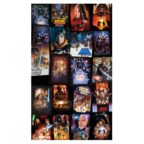 Fototapeter  - Star Wars Posters Collage - Storlek 120 X 200 Cm