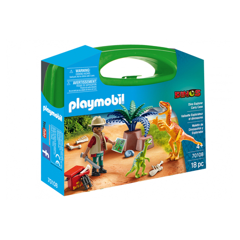 Playmobil Dinos - Portfölj För Dinosaurier Och Utforskare (70108)